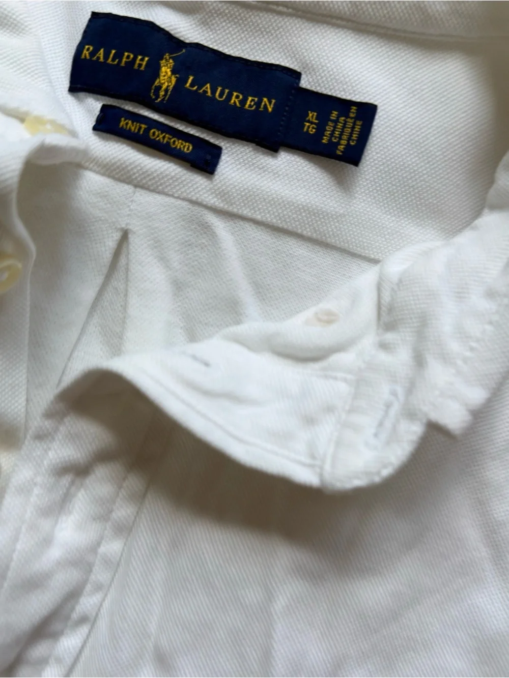Ralph Lauren White Polo Shirt with Light Blue Pony